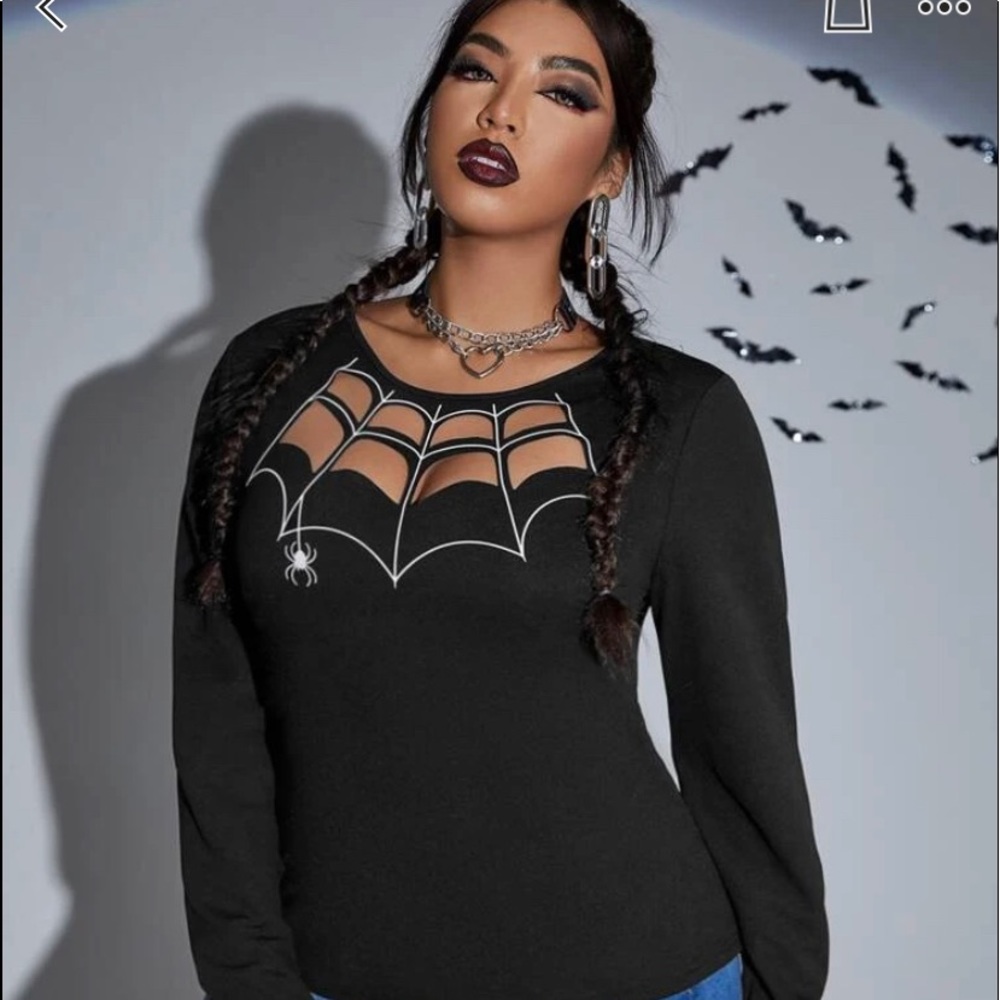 Spiderweb cutout sweater